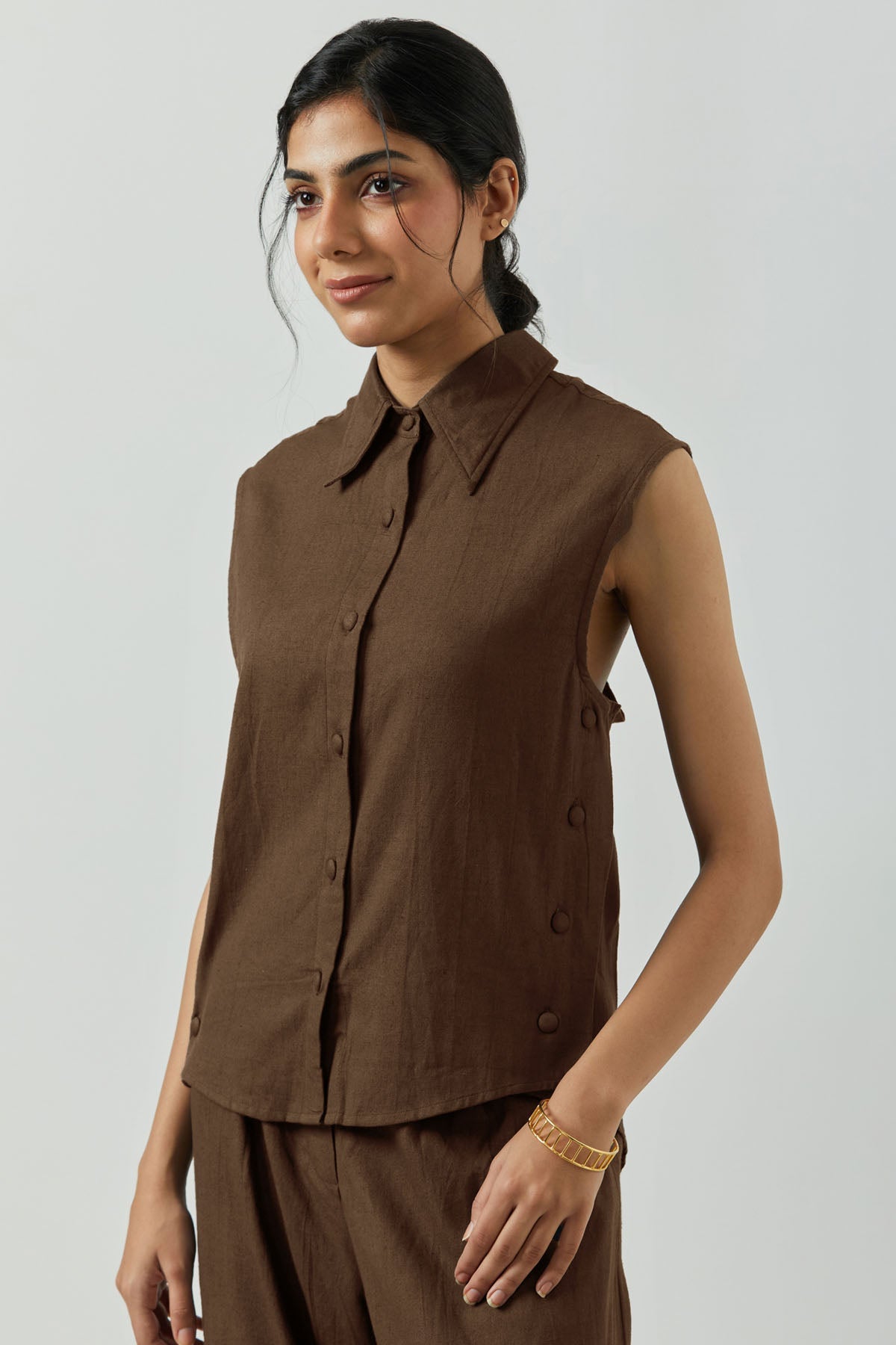 Buy Markkah Studio Brown Wide Sleeveless Top for Women Online at ScrollnShops